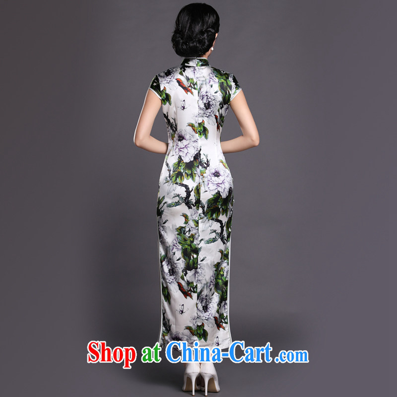 Joe is still name-yuan Chinese wind cheongsam dress heavy silk long gown, Ms. CKZS summer 009 green XXL, CHOSHAN LADIES, shopping on the Internet