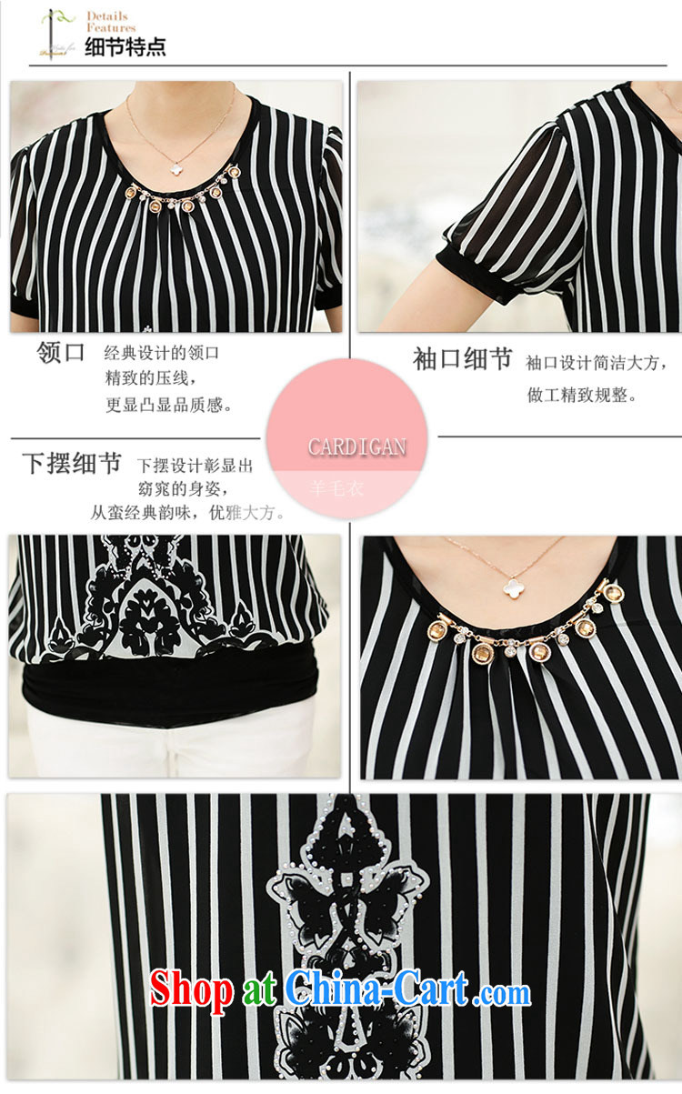 Black butterfly 2015 summer mom with older women, stylish and relaxing short-sleeved middle-aged women's cut T-shirts silk stripes summer red 4 XL pictures, price, brand platters! Elections are good character, the national distribution, so why buy now enjoy more preferential! Health