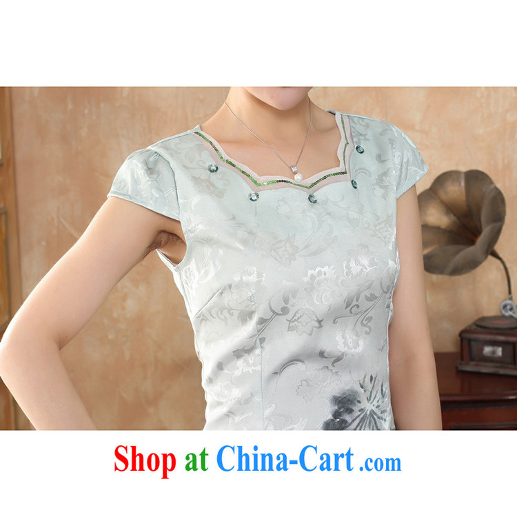 100 brigade Bailv summer brand new digital registration stamp duty no collar short cheongsam dress with short-sleeved dresses female B F 1 1028 # 0368, lotus green the lotus 2 XL pictures, price, brand platters! Elections are good character, the national distribution, so why buy now enjoy more preferential! Health