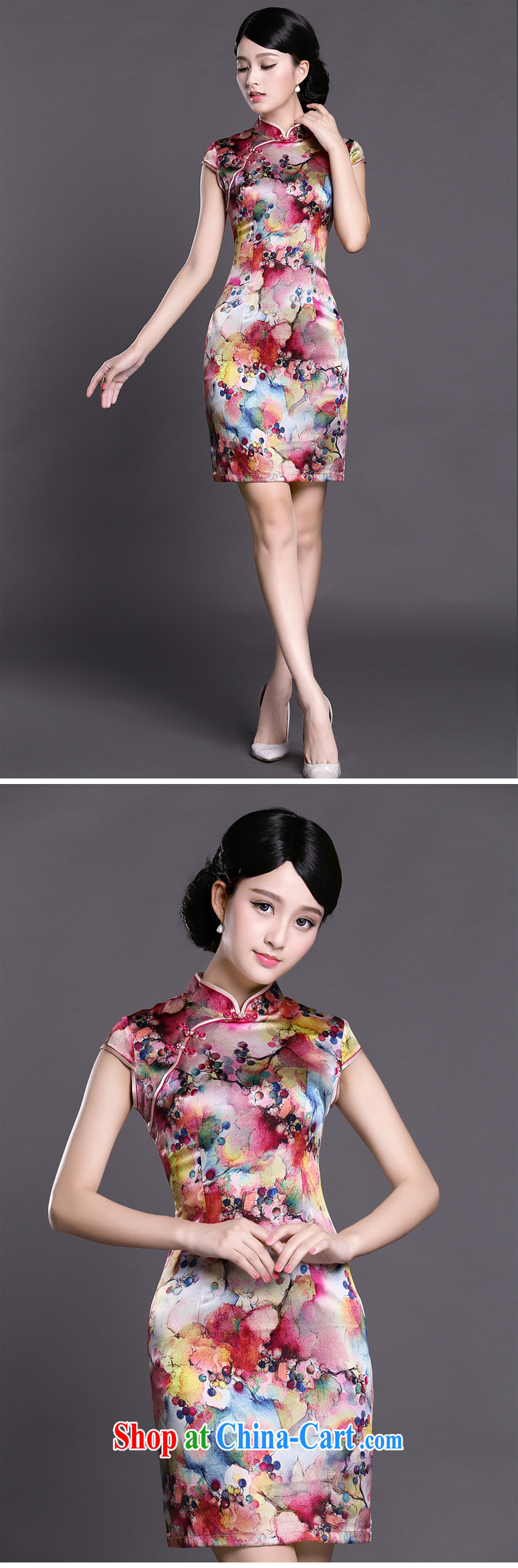 Joe is still name-yuan cheongsam dress silk short-sleeved improved Chinese style Chinese Dress ZS 052 red XXL pictures, price, brand platters! Elections are good character, the national distribution, so why buy now enjoy more preferential! Health