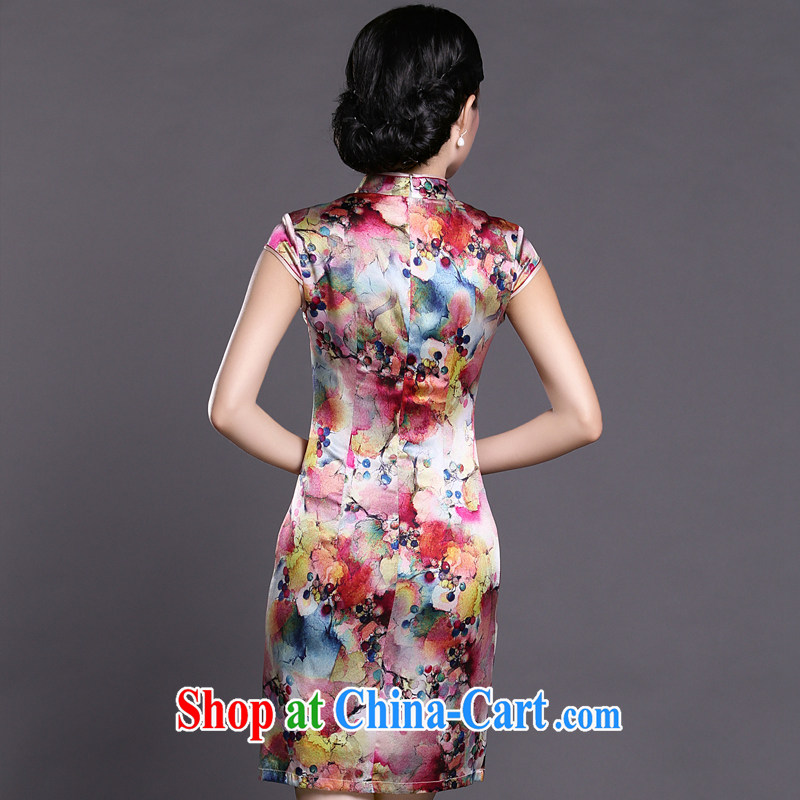Joe is still name-yuan cheongsam dress silk short-sleeved improved China wind Chinese Dress ZS 052 red XXL, CHOSHAN LADIES, shopping on the Internet