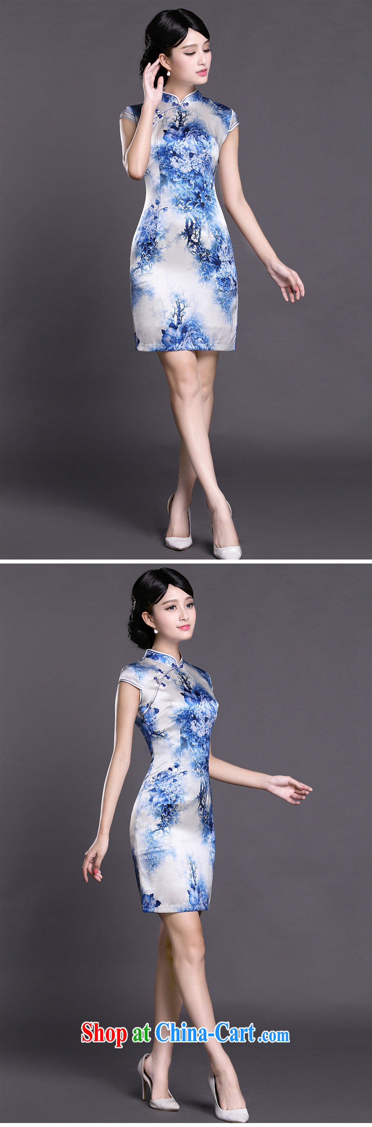 Joe is still name-yuan blue and white porcelain cheongsam dress silk improved short-sleeved China wind Chinese ZS 054 blue XXL pictures, price, brand platters! Elections are good character, the national distribution, so why buy now enjoy more preferential! Health