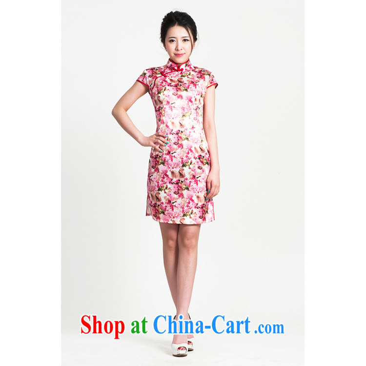 100 brigade Bailv summer new Satin embossed Chinese qipao,short-sleeved dresses female B F 1 1028 # sauna-jae in 1369, cherry blossoms (Sakura) toner pictures, price, brand platters! Elections are good character, the national distribution, so why buy now enjoy more preferential! Health