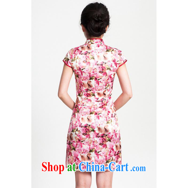 100 brigade Bailv summer new Satin embossed Chinese cheongsam dress short-sleeve dresses female B F 1 1028 # sauna-jae in 1369 cherry blossoms, cherry blossoms, MEROPIA, shopping on the Internet