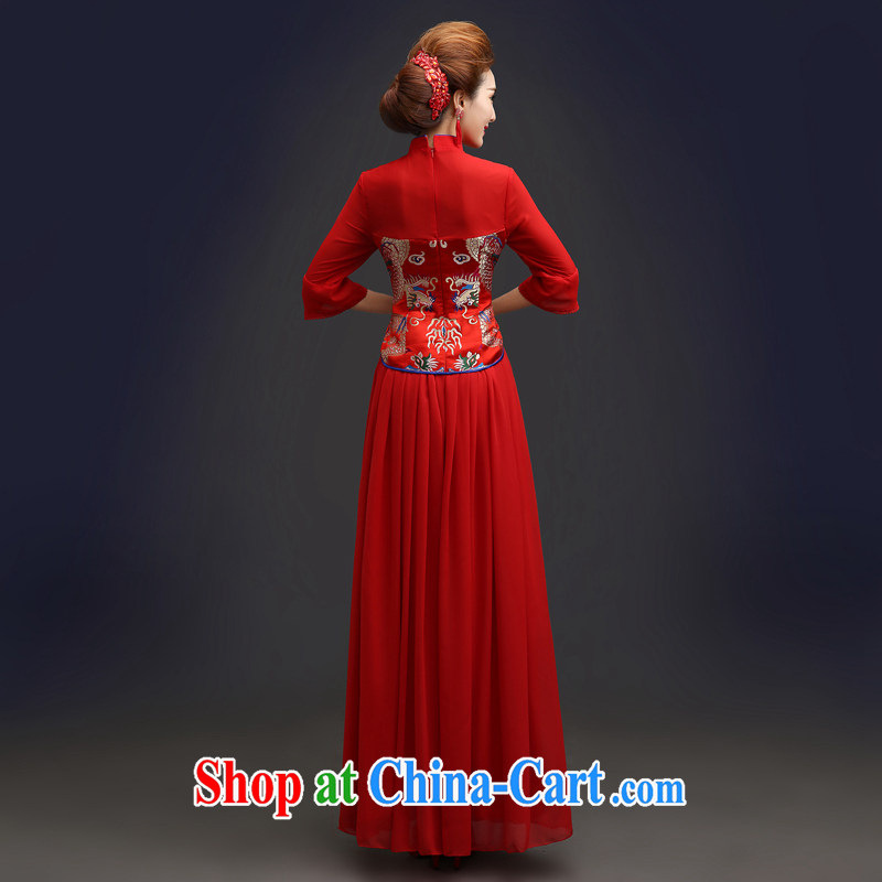 Connie focus 2015 new autumn and winter clothes wedding dress red traditional cuff in marriage bridal dresses serving toast QP 104 red XXL crackdown, Connie (JIAONI), online shopping