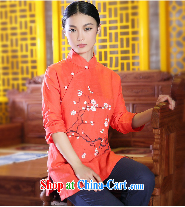 solurein Chinese, summer cotton the female Chinese Antique Tea Service T-shirt Chinese wind improved Han-red XXL pictures, price, brand platters! Elections are good character, the national distribution, so why buy now enjoy more preferential! Health