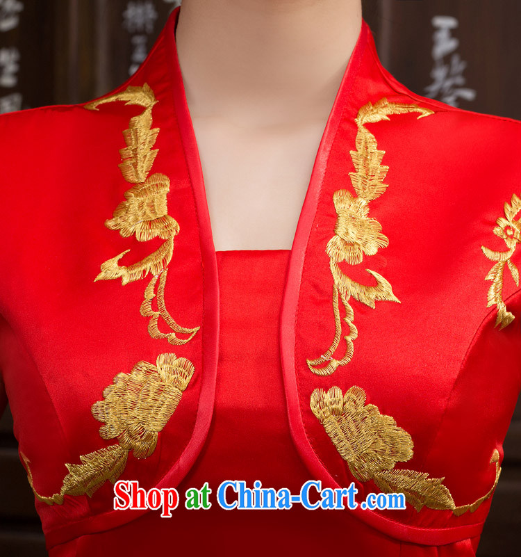 Blue and white porcelain red cheongsam long embroidered cheongsam dress annual ceremonial welcome chorus costumes red XL pictures, price, brand platters! Elections are good character, the national distribution, so why buy now enjoy more preferential! Health