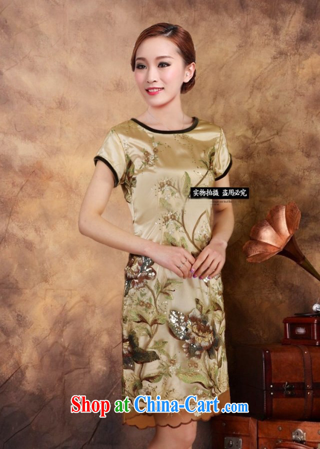 2015 new dresses Ethnic Wind embroidery fancy European root yarn emulation Silk Dresses 5551 black XXXL pictures, price, brand platters! Elections are good character, the national distribution, so why buy now enjoy more preferential! Health