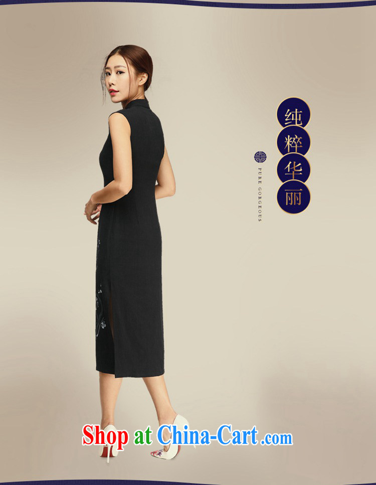 Mr Henry Tang, Id al-Fitr original design high-end retro daily the waist cheongsam dress 2015 summer new improved stylish cotton the cheongsam dress black XL pictures, price, brand platters! Elections are good character, the national distribution, so why buy now enjoy more preferential! Health