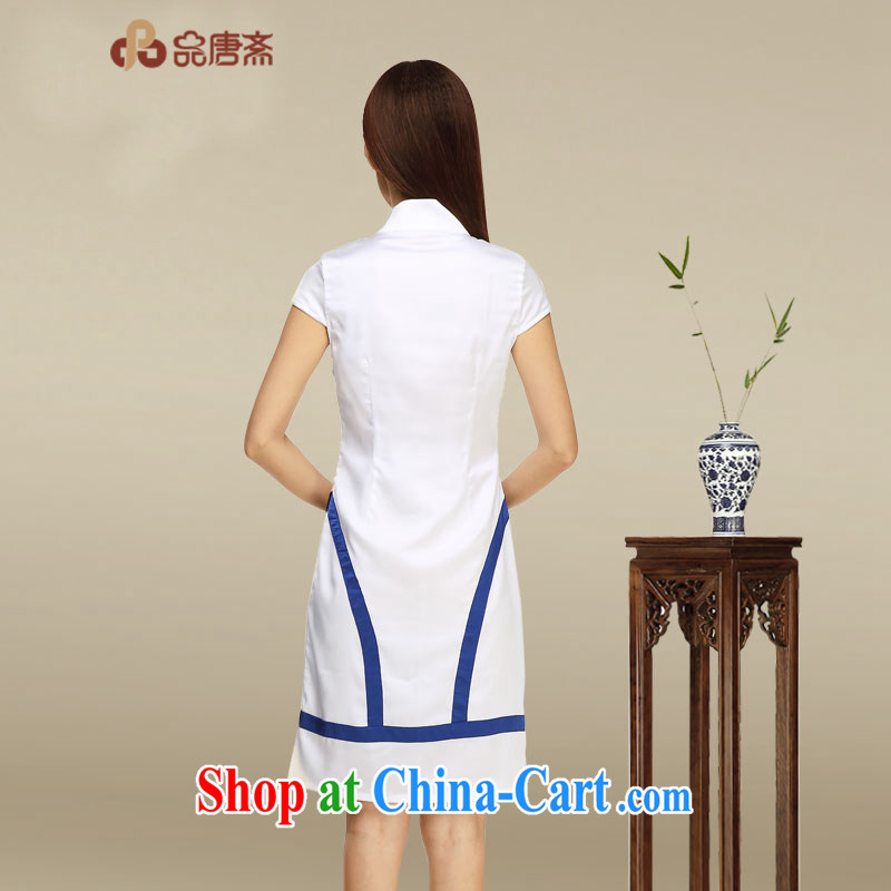 Mr Henry Tang, Id al-Fitr improved cheongsam dress 2015 summer new stylish stamp skirt daily blue and white porcelain cheongsam dress picture color XL, Tang ID al-Fitr, shopping on the Internet