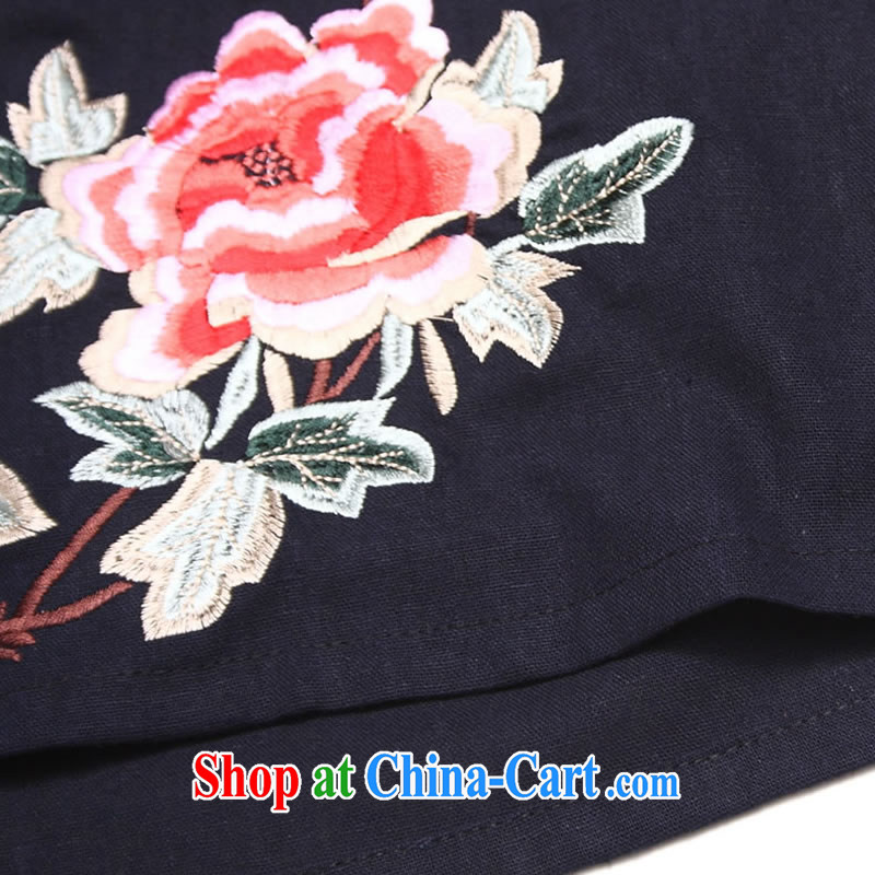 The CYD HO Kwun Tong' tricks Peony spring loaded long-sleeved tang on her T-shirt/2015 National wind female Two-piece black XL, Su-koon Tang, and shopping on the Internet