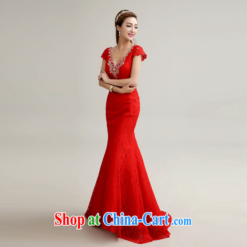 Connie focus 2015 new bridal wedding dresses beauty manually the Pearl River Delta (PRD toast serving upscale banquet dress QP 105 red XXL crackdown, Connie (JIAONI), online shopping