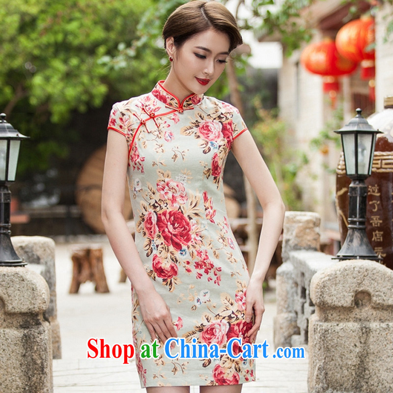 Summer New China wind-snap stamp arts and cultural Ethnic Wind improved antique cheongsam dress female sung lim bird 2015 the packet-switched S, Sung Lim, birds, and shopping on the Internet