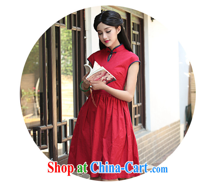 The cross-sectoral Noye Windsor improved cheongsam dress summer dresses day dresses retro cheongsam dress arts cotton Ma H Z deep blue 2 XL pictures, price, brand platters! Elections are good character, the national distribution, so why buy now enjoy more preferential! Health