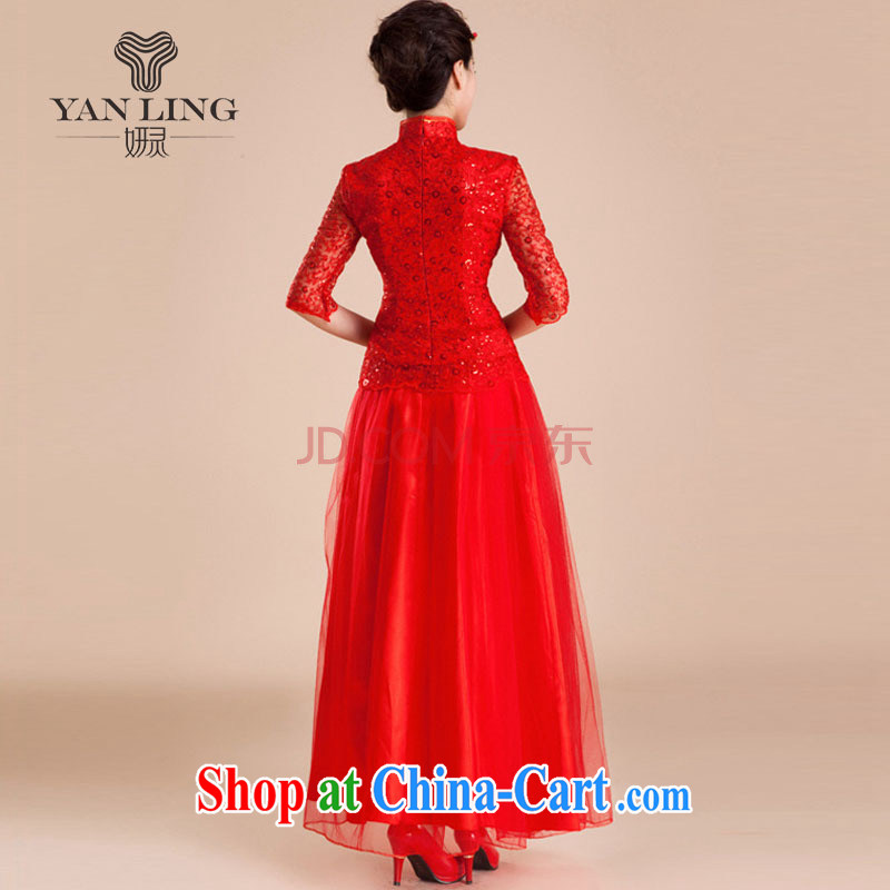 Her spirit 2015 wedding dresses cheongsam dress uniform toast wedding retro dress bridal wedding improved stylish long QP 83 red L, her spirit, and shopping on the Internet