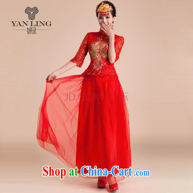 Her spirit 2015 wedding dresses cheongsam dress uniform toast wedding retro dress bridal wedding improved stylish long QP 83 red L, her spirit, and shopping on the Internet