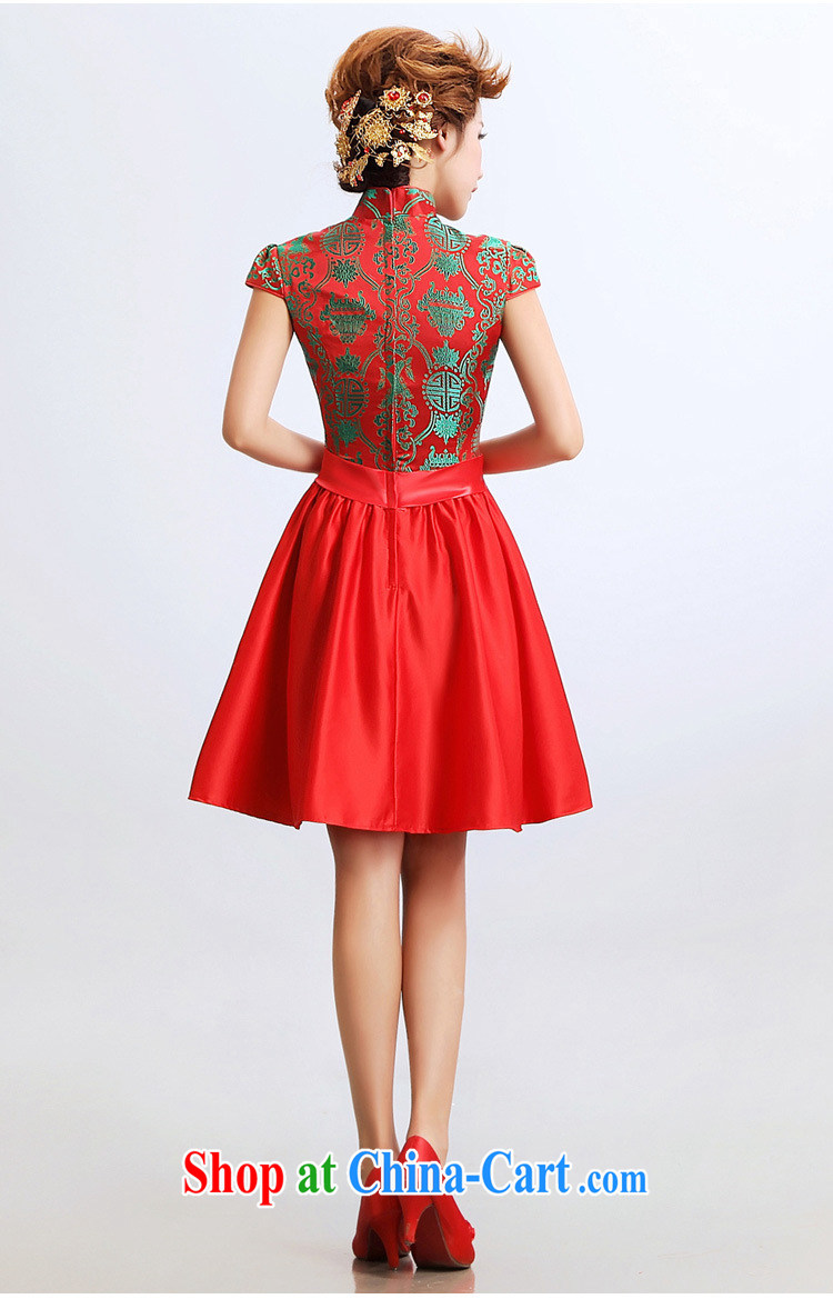 Her spirit 2015 new stylish cheongsam dress improved short bridal bridesmaid wedding wedding dresses dresses red L pictures, price, brand platters! Elections are good character, the national distribution, so why buy now enjoy more preferential! Health