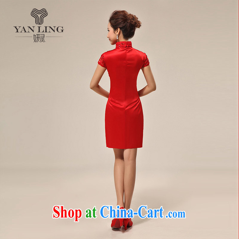 Her spirit 2015 New Red dresses wedding dresses wedding dresses bridal short bows stage dress QP 62 red L, her spirit, and shopping on the Internet