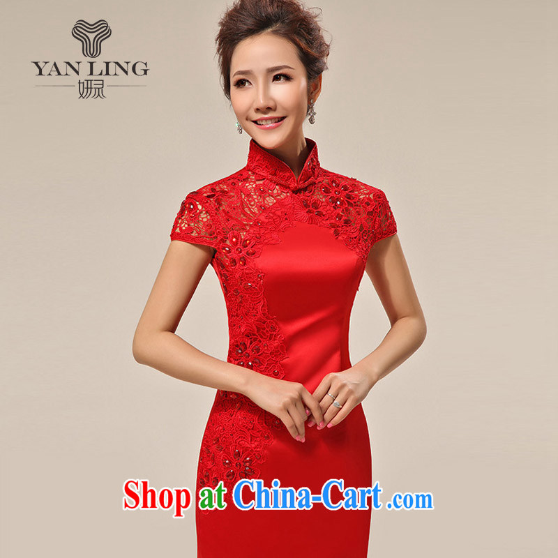 Her spirit 2015 New Red dresses wedding dresses wedding dresses bridal short bows stage dress QP 62 red L, her spirit, and shopping on the Internet