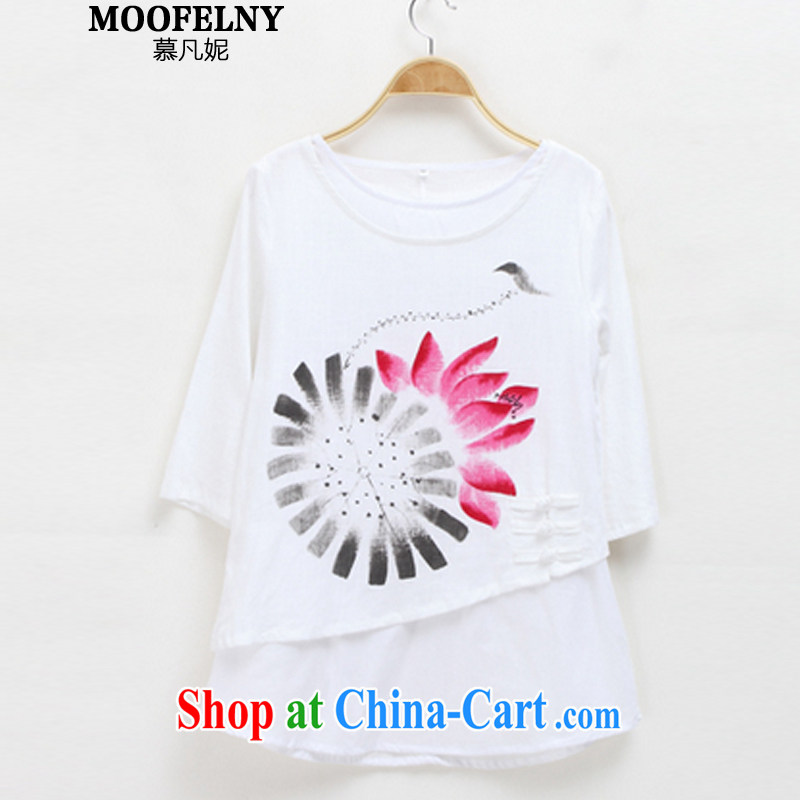 The Stephanie 2015 new female hand-painted tray snap leave two retro Tang with improved Han-T-shirt gray XL, Stephanie (MOOFELNY), shopping on the Internet