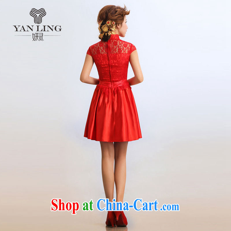 Her spirit 2015 stylish new outfit short, improved and stylish summer bride presided over his robes red M, her spirit, and shopping on the Internet