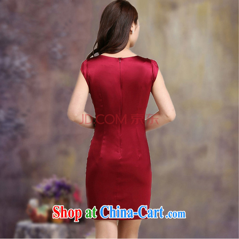 Recall that advisory committee that child care 2015 summer new dress Silk Dresses cultivating small red dress upscale Silk Dresses 8007 wine red 8007 4 XL, recalling that advisory committee Mei Yee (yishangmeier), online shopping