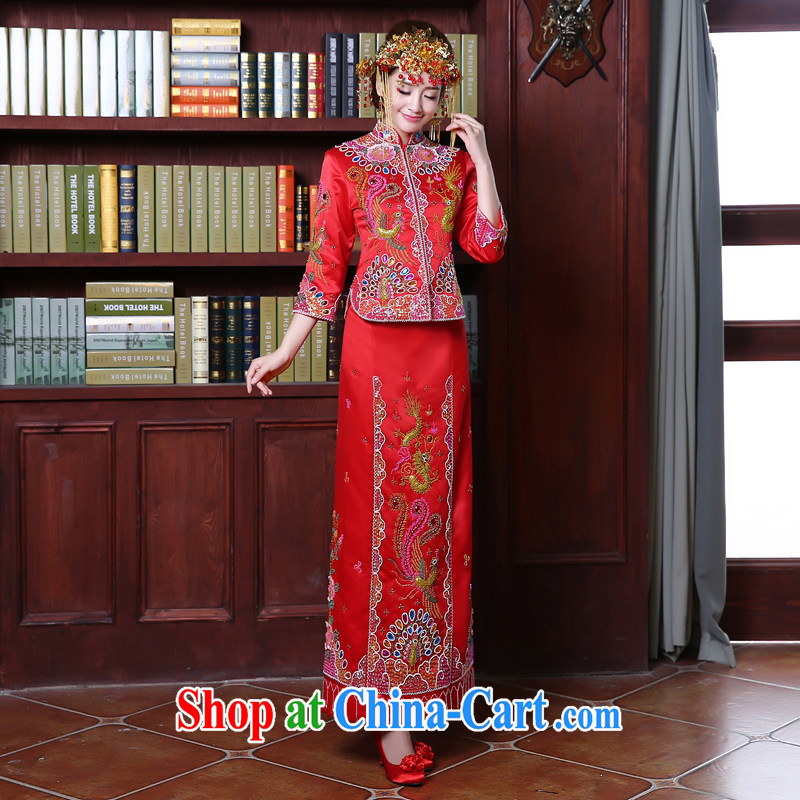 Kou Connie bridal dresses of Phoenix high-su Wo service Su-kimono Chinese Chinese style wedding toast wedding clothes dresses retro married Yi Girls 107 red XXL crackdown, Connie (JIAONI), shopping on the Internet