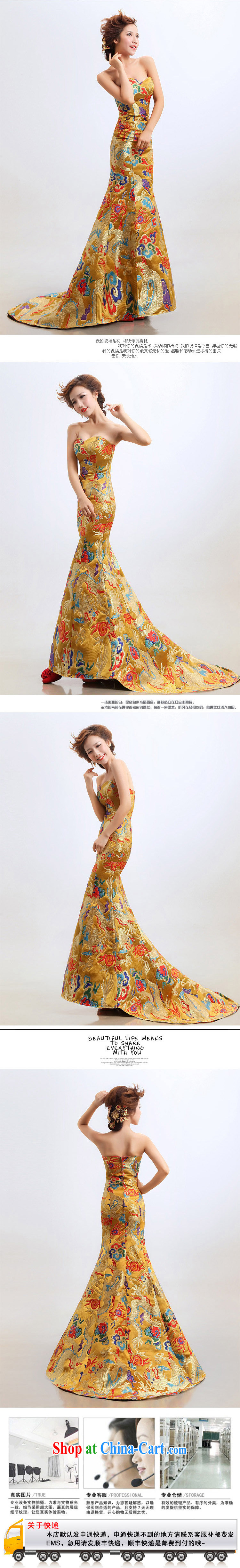 Her spirit 2015 new all-star, with robes of the Dragon bride toast wedding dresses Evening Dress wedding clothes show yellow L pictures, price, brand platters! Elections are good character, the national distribution, so why buy now enjoy more preferential! Health