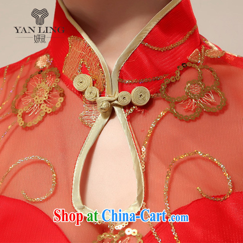Her spirit new red retro sexy lace bridal wedding dresses stylish upgraded cuff toast qipao cheongsam 75 L, her spirit, and, shopping on the Internet