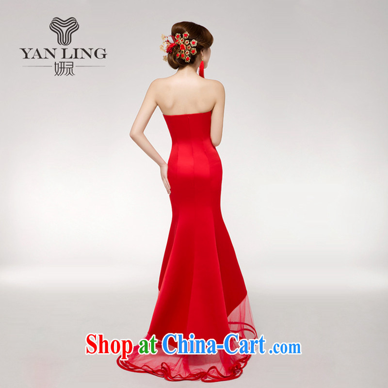 Her spirit bride's wedding dresses wedding dresses Chinese improved the Short long after their bows red outfit retro long M, her spirit, and shopping on the Internet