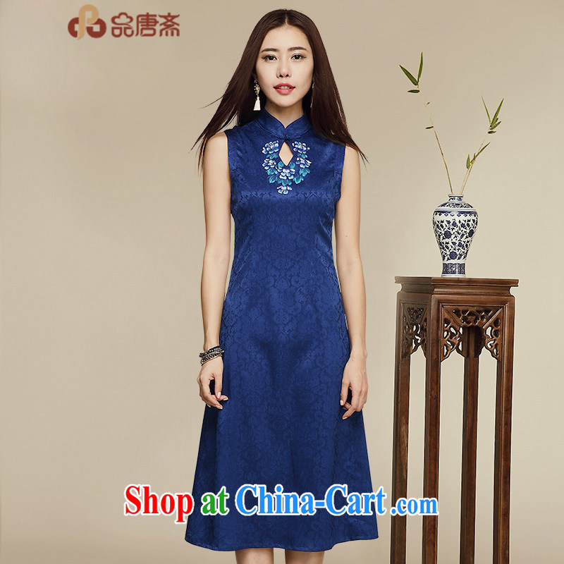 Mr Tang, Id al-Fitr blue and white porcelain cheongsam dress 2015 new summer improvement Ms. stylish retro daily video thin cheongsam dress picture color XL
