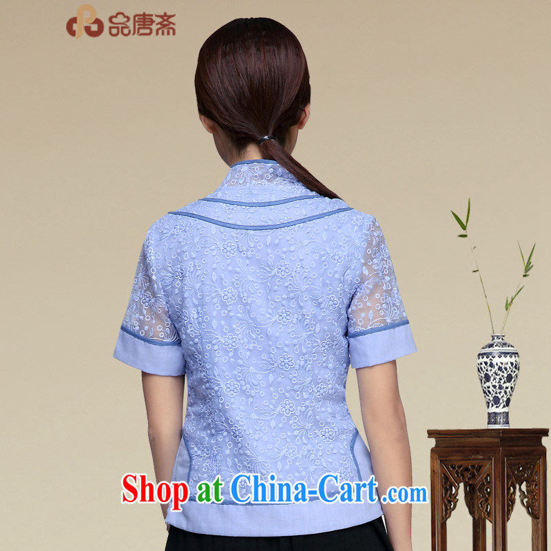 Mr Henry Tang, Id al-Fitr Tang Women's clothes retro T-shirt summer 2015 New China wind Han-improved cheongsam shirt short-sleeved blue XL, Tang ID al-Fitr, and shopping on the Internet