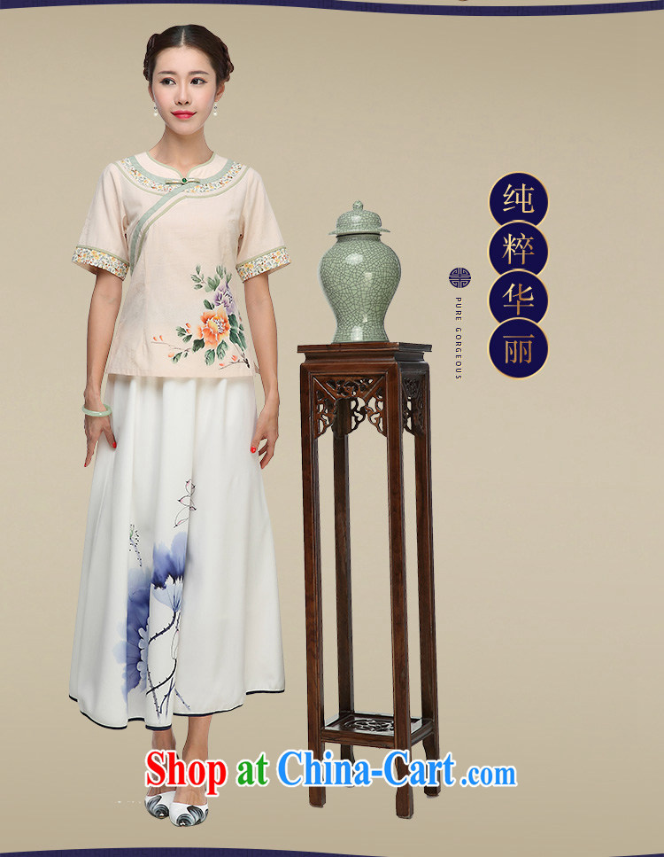 Mr Henry Tang, Id al-Fitr Tang Women's clothes summer China wind Chinese tea serving ethnic wind short-sleeved cotton the daily, served improved cheongsam shirt apricot XL pictures, price, brand platters! Elections are good character, the national distribution, so why buy now enjoy more preferential! Health