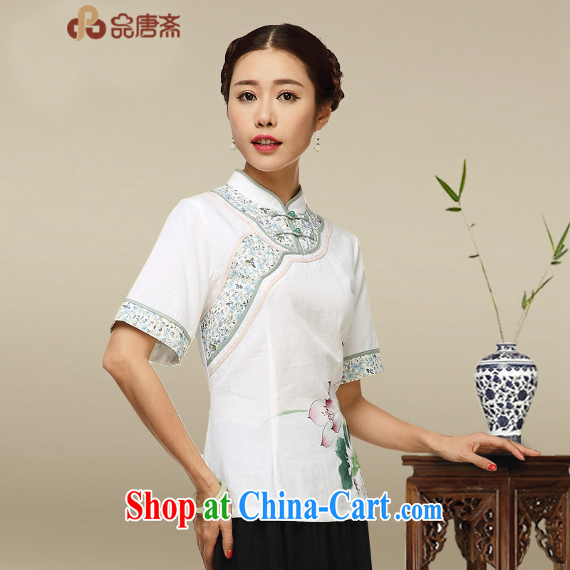 Mr Henry Tang, Id al-Fitr, served girls cotton the cheongsam shirt short-sleeved Chinese style tea, serving Chinese cotton the Chinese, summer retreat T-shirt icon color M, Tang Id al-Fitr, shopping on the Internet
