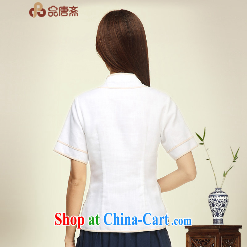 Mr Henry Tang, Id al-Fitr, served female improved classical Chinese style Ethnic Wind Chinese summer Ms. Chinese cotton the cheongsam shirt white XL, Tang ID al-Fitr, shopping on the Internet