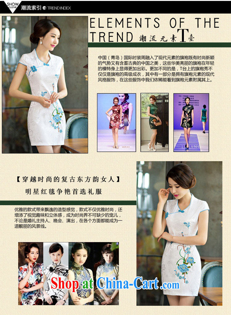 2015 summer new stylish and refined antique cheongsam dress China wind stamp dress 0234 blue S pictures, price, brand platters! Elections are good character, the national distribution, so why buy now enjoy more preferential! Health
