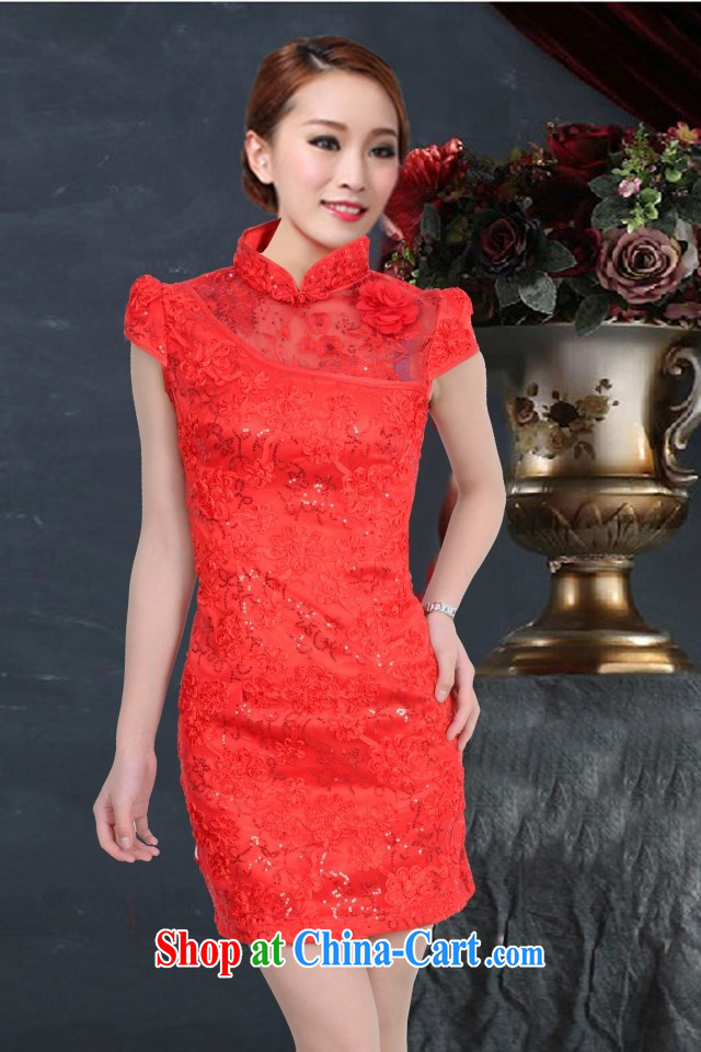 Yi ASEAN 2015 summer Women's clothes retro embroidery-Noble improved short bridal dresses 8101 red XL pictures, price, brand platters! Elections are good character, the national distribution, so why buy now enjoy more preferential! Health