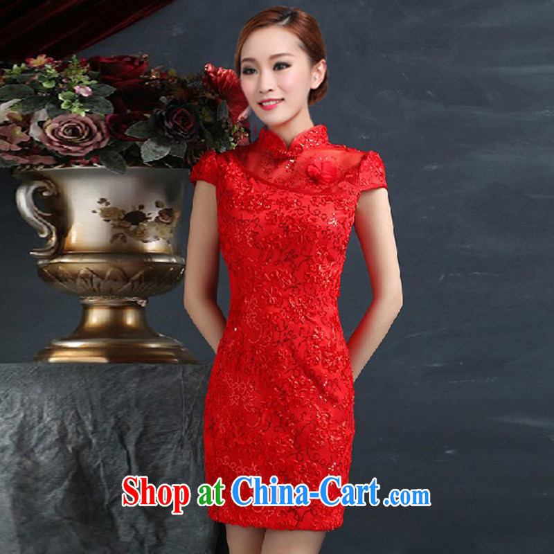 Yi ASEAN 2015 summer Women's clothes retro embroidery-Noble improved short bridal dresses 8101 red XL clothing, ASEAN (YIMENG), shopping on the Internet