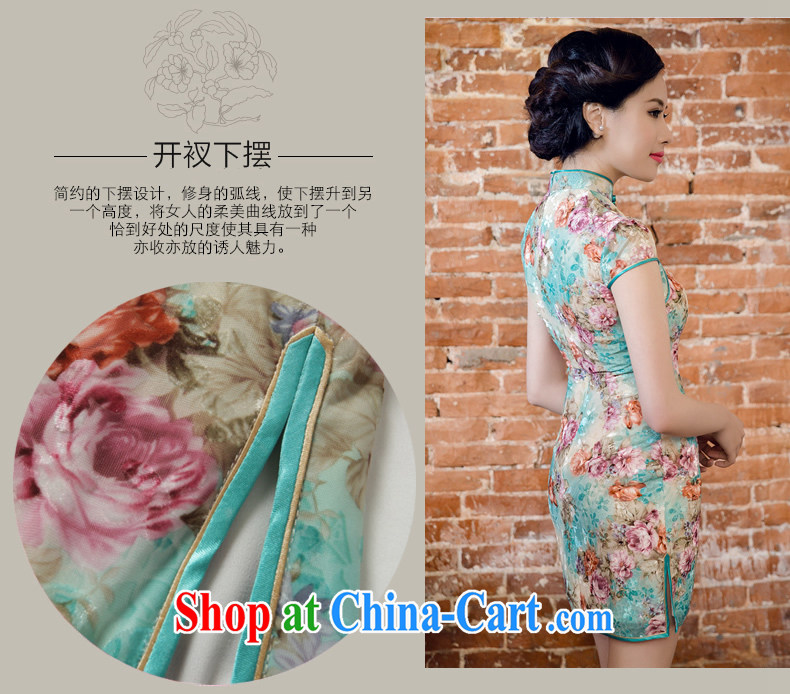 Bong-amphibious NTHU summer 2015 new true velvet cheongsam exclusive fashion style velour cheongsam dress DQ 15,123 green XXL pictures, price, brand platters! Elections are good character, the national distribution, so why buy now enjoy more preferential! Health