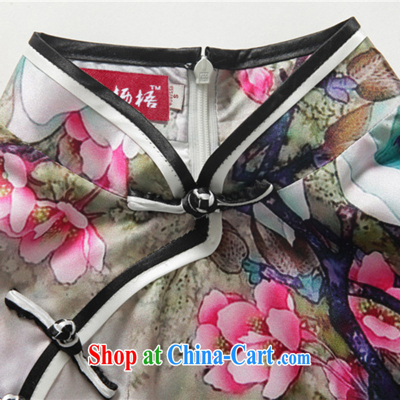 Bong-amphibious NTHU summer 2015 New Silk long dresses, retro style sauna Silk Cheongsam dress skirt DQ 15,127 XXL suit, Bong-amphibious and, shopping on the Internet