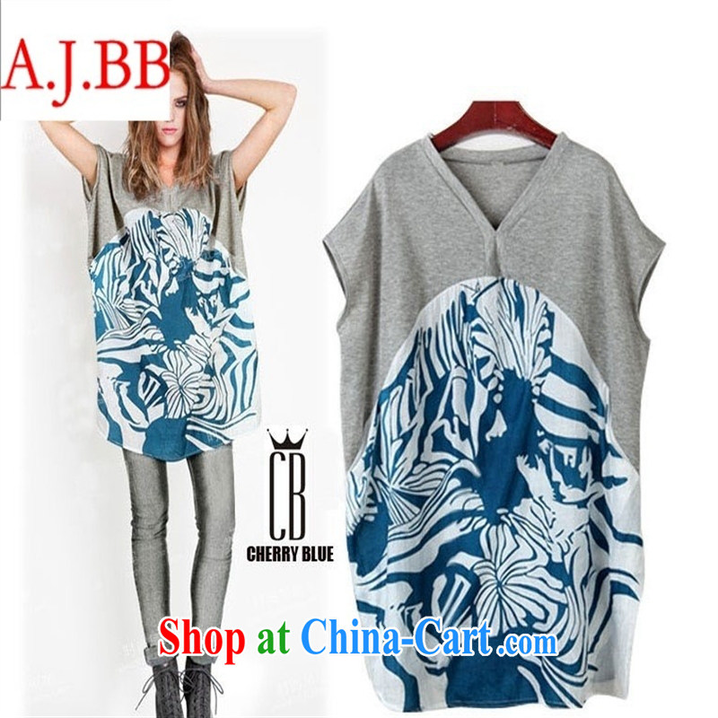 Orange Ngai advisory committee * 2015 in Europe and America, and indeed increase, female fat mm large summer stamp duty cotton T pension Jack video thin short-sleeve gray stamp the code XXXL, A . J . BB, shopping on the Internet
