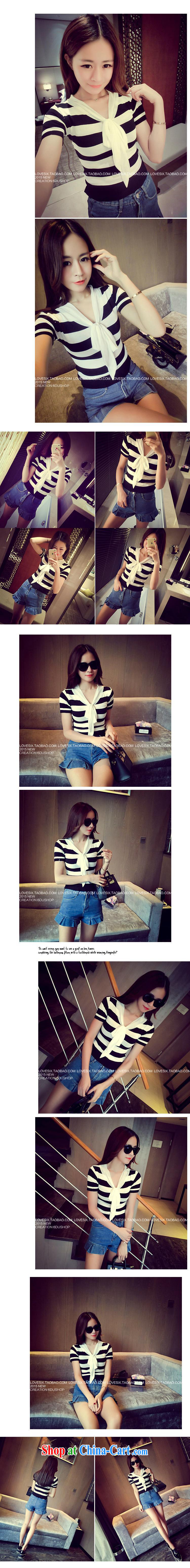 9, women in Europe and America * The 2015 summer new stylish 100 ground Solid Color V collar bow tie knitting T pension female E 5305 black-and-white stripe, picture, price, brand platters! Elections are good character, the national distribution, so why buy now enjoy more preferential! Health