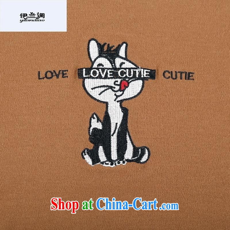 9 month female * 2015 love pill summer new, loose small drop shoulder squirrel embroidery 100 ground leisure short-sleeved T shirt peach toner color code, the national, and, shopping on the Internet