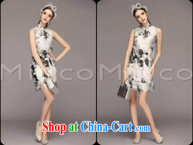 hamilton 2015 summer new stylish atmosphere. The Chinese wind cotton Ma Sau San painting Chinese qipao dresses gray L pictures, price, brand platters! Elections are good character, the national distribution, so why buy now enjoy more preferential! Health