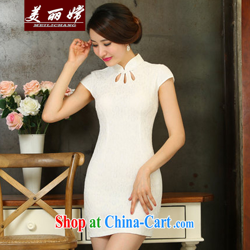 Beautiful-oriented Korea 2015 summer new lace cheongsam dress daily short video thin beauty Pink dresses XL, beautiful truth (MEILICHANG), and shopping on the Internet