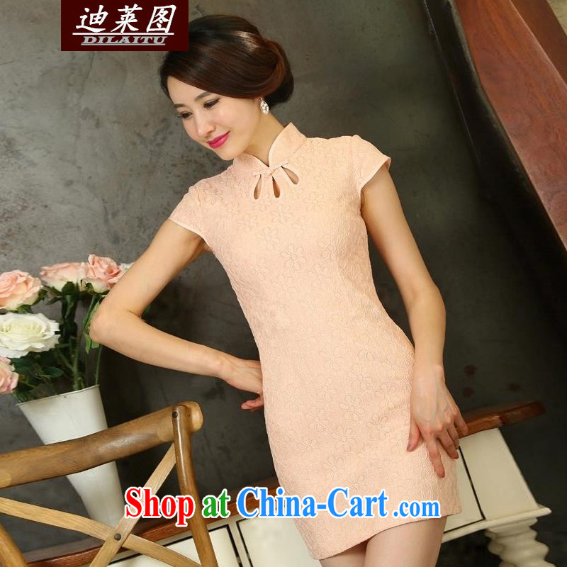 At the 2015 summer new lace cheongsam dress daily short video thin beauty dresses white XL, Tony Blair (DILAITU), and, on-line shopping