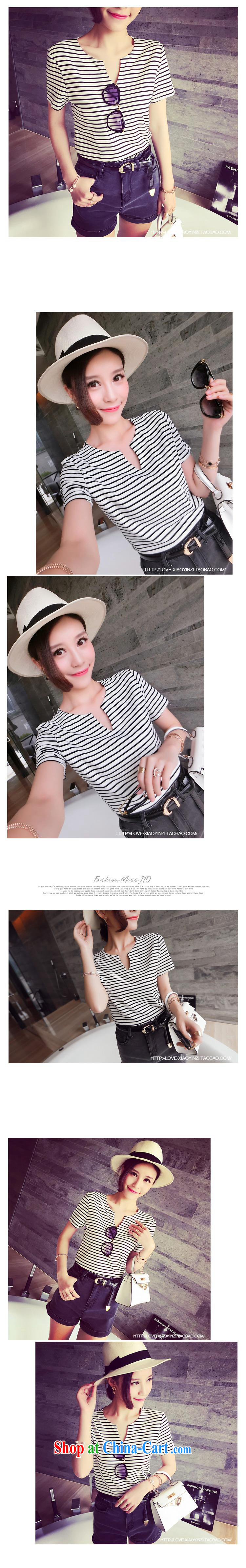 9 month female * 2015 summer new 100 on the mandatory V collar pro-skin, generation, cotton shirt T T 5438 black on white streaks are code pictures, price, brand platters! Elections are good character, the national distribution, so why buy now enjoy more preferential! Health