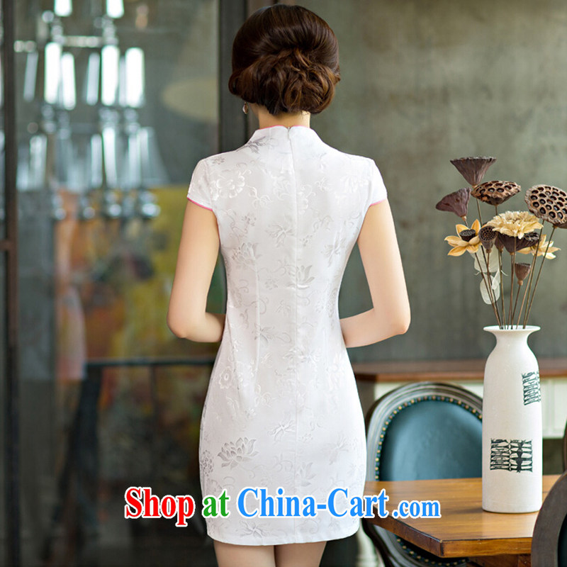 Card in accordance with our 2015 summer improved female cheongsam dress retro beauty everyday dresses short dresses, red S, pixel (kasuyi), shopping on the Internet