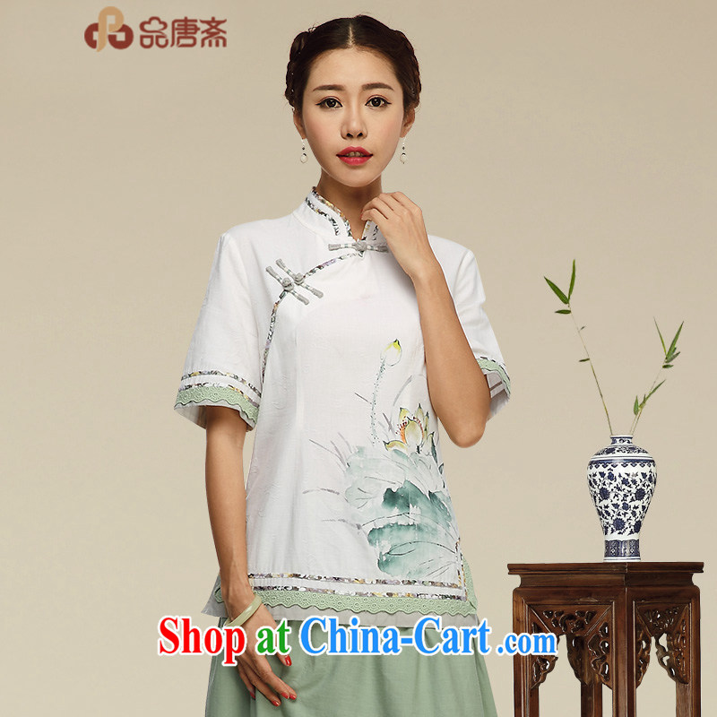 Mr Tang, Id al-Fitr Original Design improved cheongsam dress cotton Ma T-shirt China Daily linen Chinese, summer tea serve retreat serving picture color XL