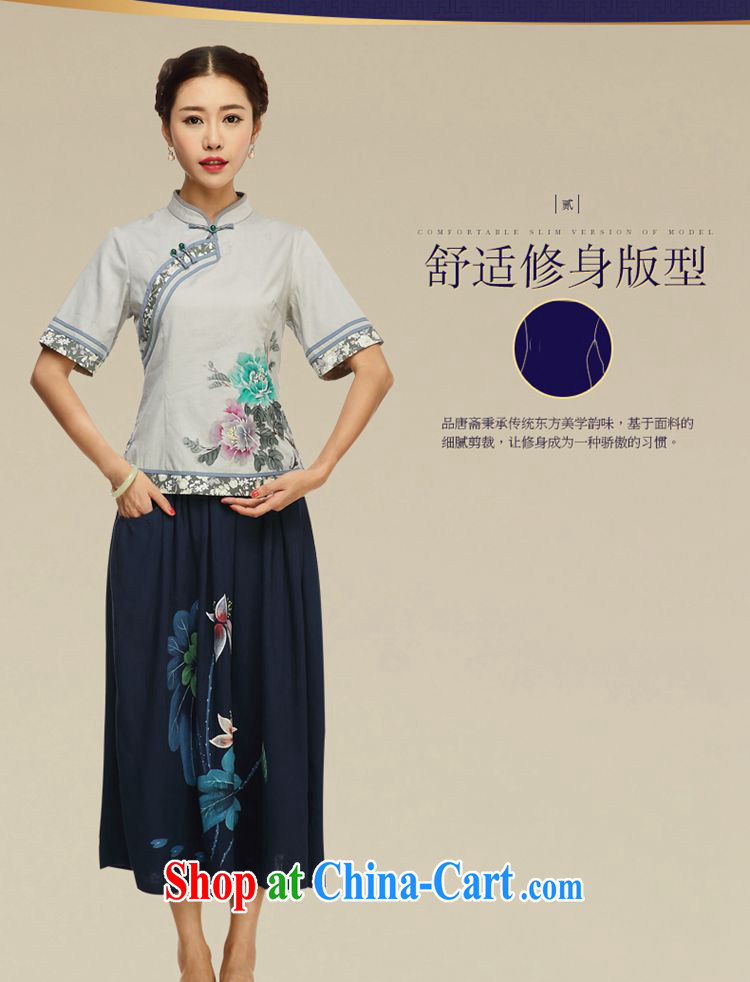 Mr Tang, Id al-Fitr Tang Women's clothes summer retro China wind tea, service improvement, served short-sleeved T-shirt outfit picture color XL pictures, price, brand platters! Elections are good character, the national distribution, so why buy now enjoy more preferential! Health